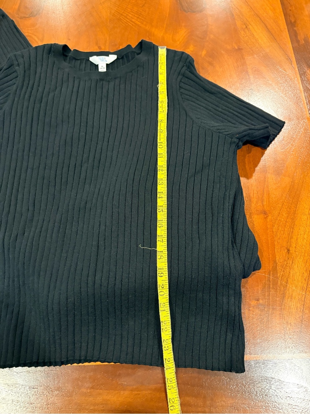 2pc knit Black Ribbed Wide-Leg Jumpsuit, size XL, very posh in person. - Picture 8 of 10